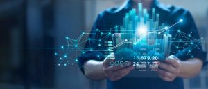Businessman using the sustainable growth rate formula for his business.
