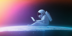 Las Vegas Web Design Firm Astronaut working in another planet.